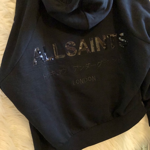 All Saints Talon Underground Sequin Oversized Hoody Hoodie AllSaints - Picture 7 of 11